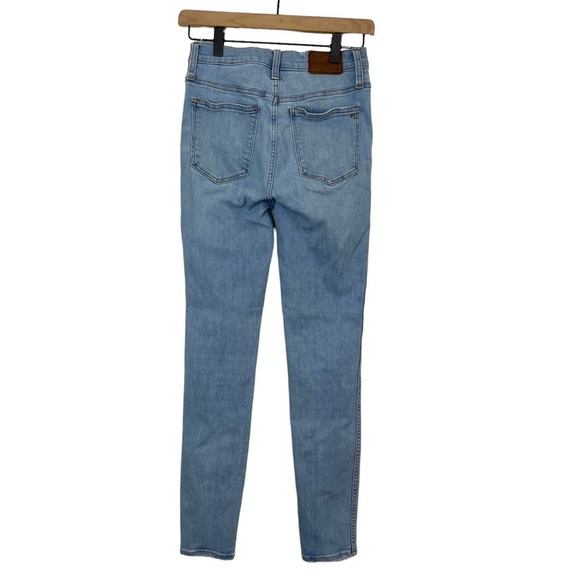 Madewell 10" High Rise Skinny Light Wash Button Fly Denim Jeans Size 26 - Picture 2 of 9